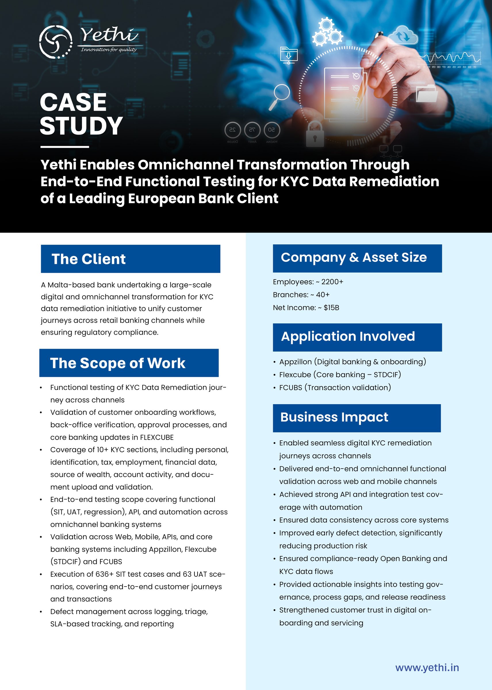 Omnichannel Transformation Through End-to-End Functional Testing for KYC Data Remediation of a Leading European Bank Client - page 1