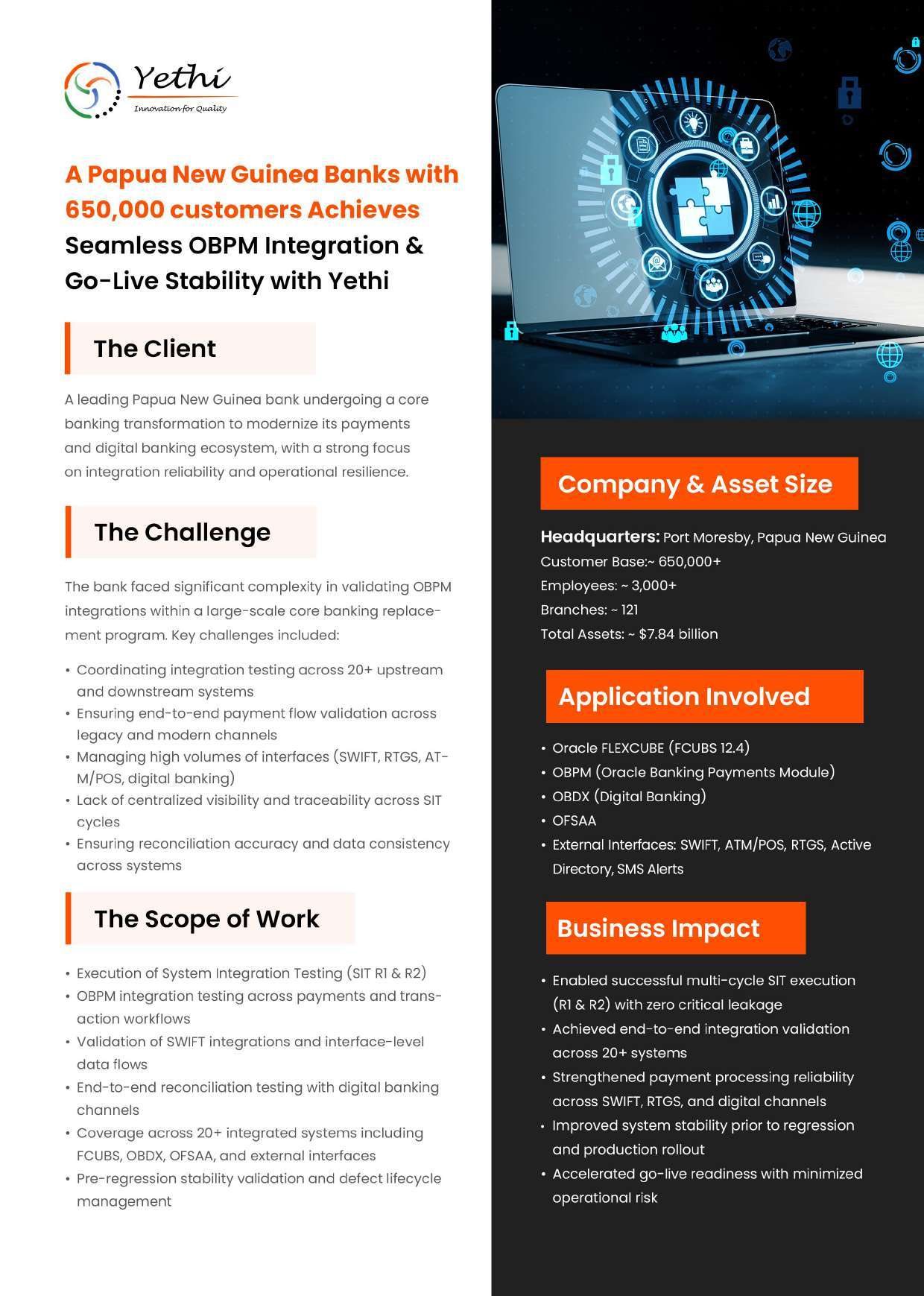 A Papua New Guinea Bank with 650,000 Customers Achieves Seamless OBPM Integration & Go-Live Stability - page 1