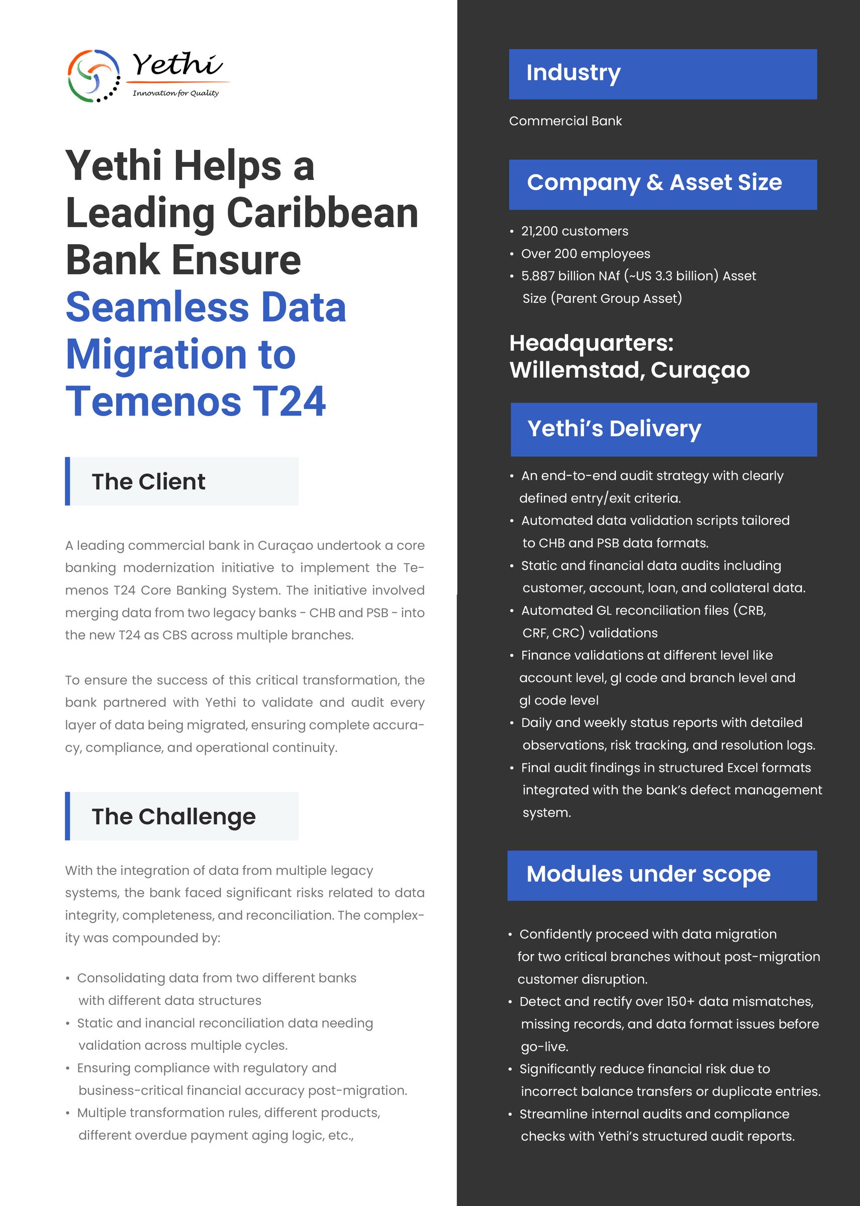 A Leading Caribbean Bank Ensures Seamless Data Migration to Temenos T24 - page 1